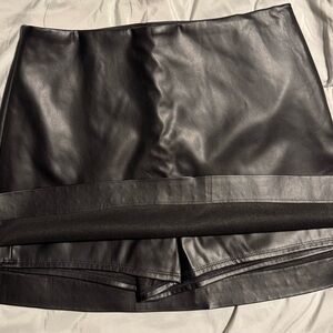 Express Black Faux Leather Skirt